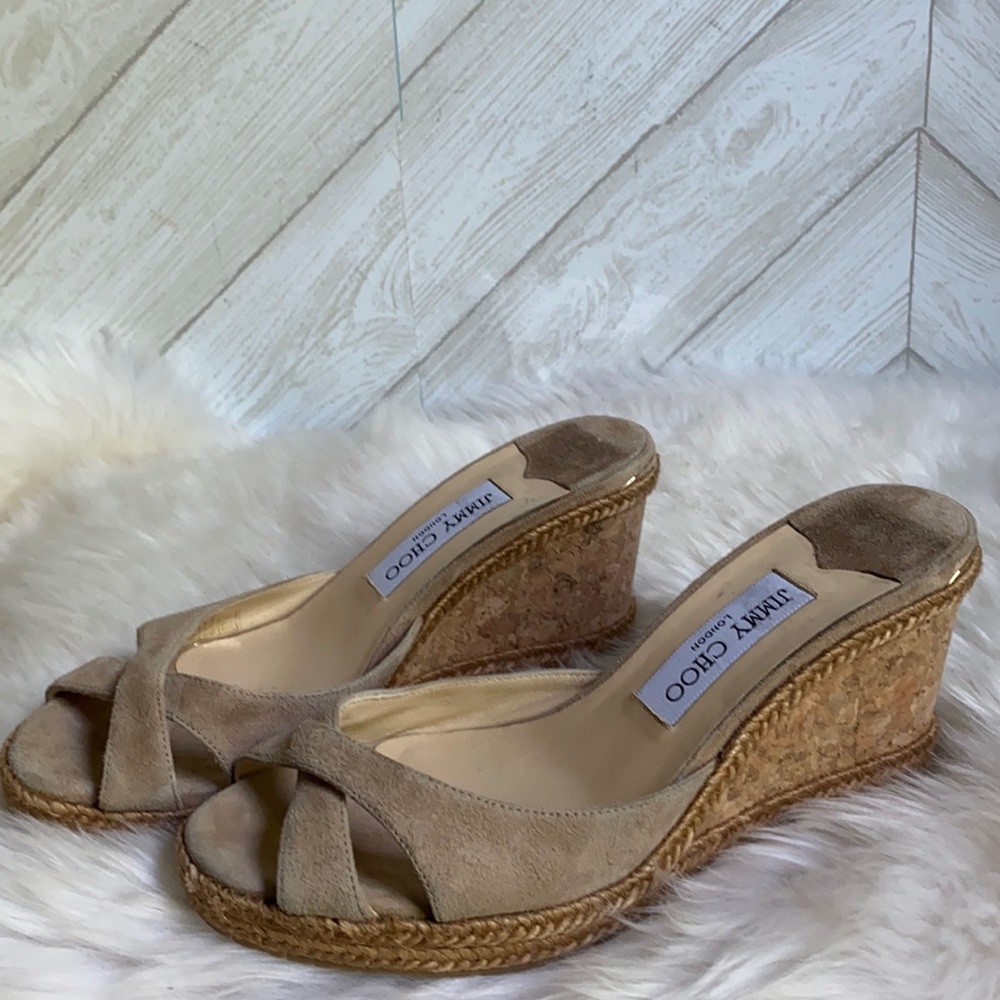 New Jimmy Choo Almer cork wedge sandals 38.5